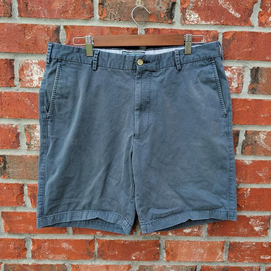 Peter Millar Chino Shorts Mens 36 Navy Blue Stretch Casual 8 in Inseam