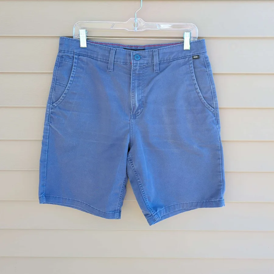 Vans Authentic Chino Shorts Mens 32 Blue Relaxed Fit Casual Skate