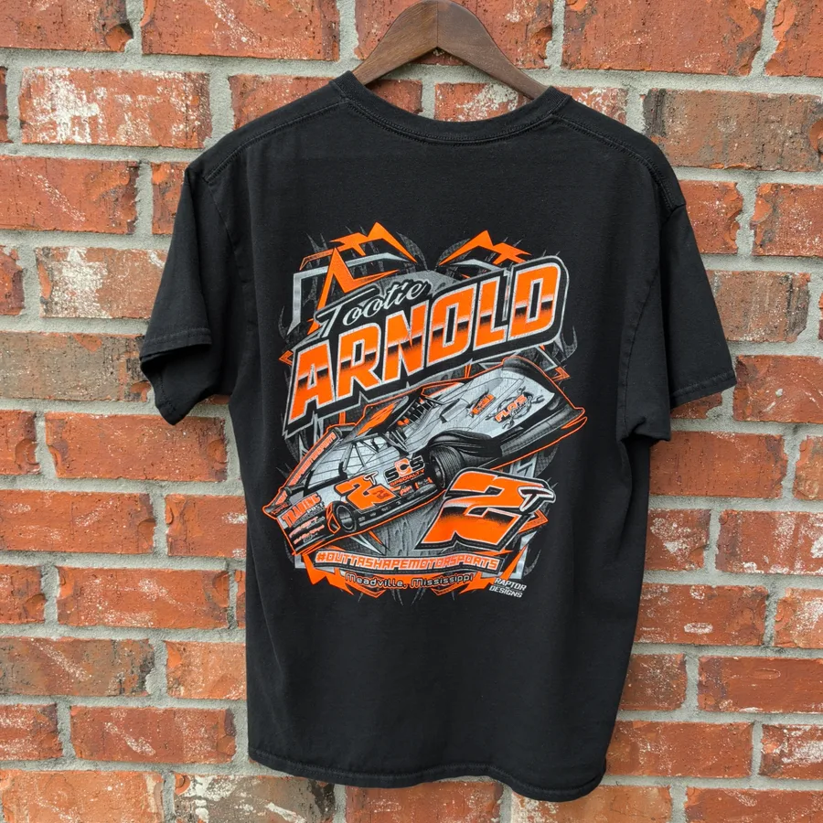 Tootie Arnold Motorsports Racing T-Shirt Mens L Black Dirt Track Graphic Tee