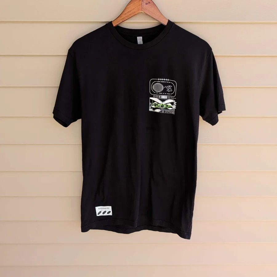 Lost Futures Graphic Tee Mens Black Y2K Digicore Streetwear Print Shirt