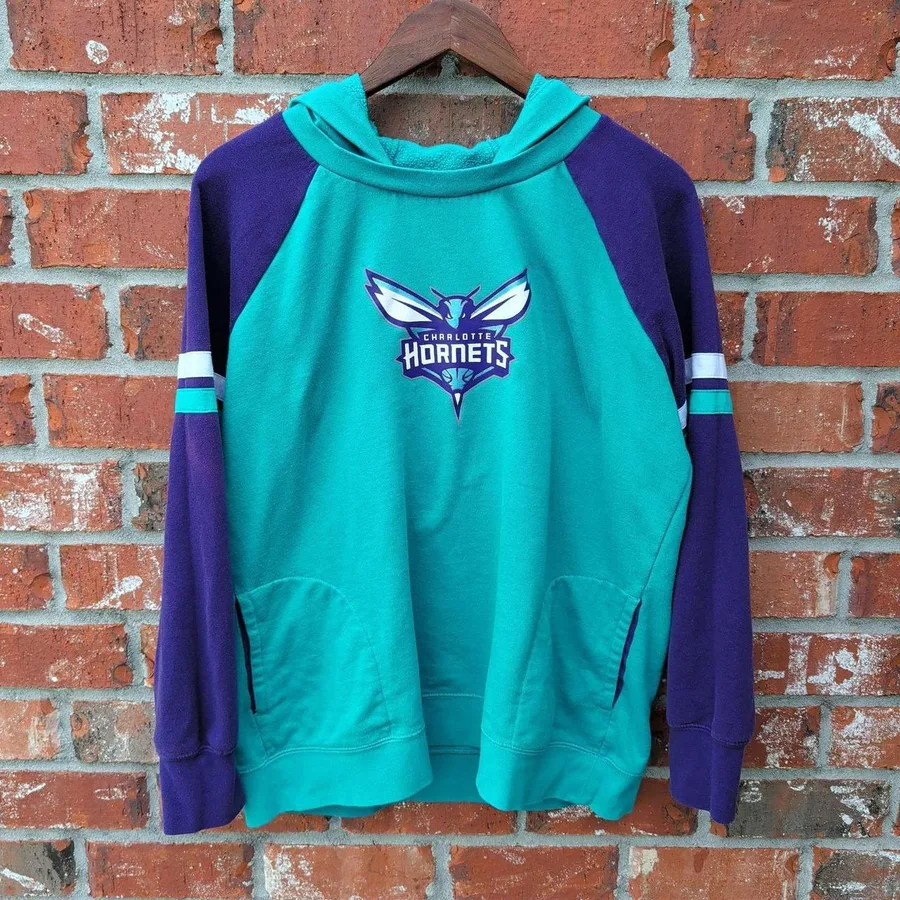 Fanatics Charlotte Hornets Hoodie Womens XL Teal Purple NBA