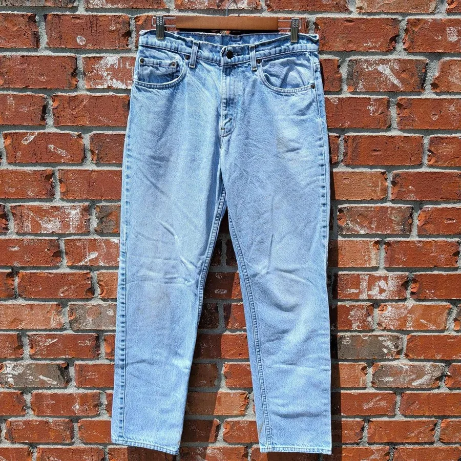Levi's 506 Jeans Mens 33x34 Light Wash Blue Straight Leg Vintage Made in USA