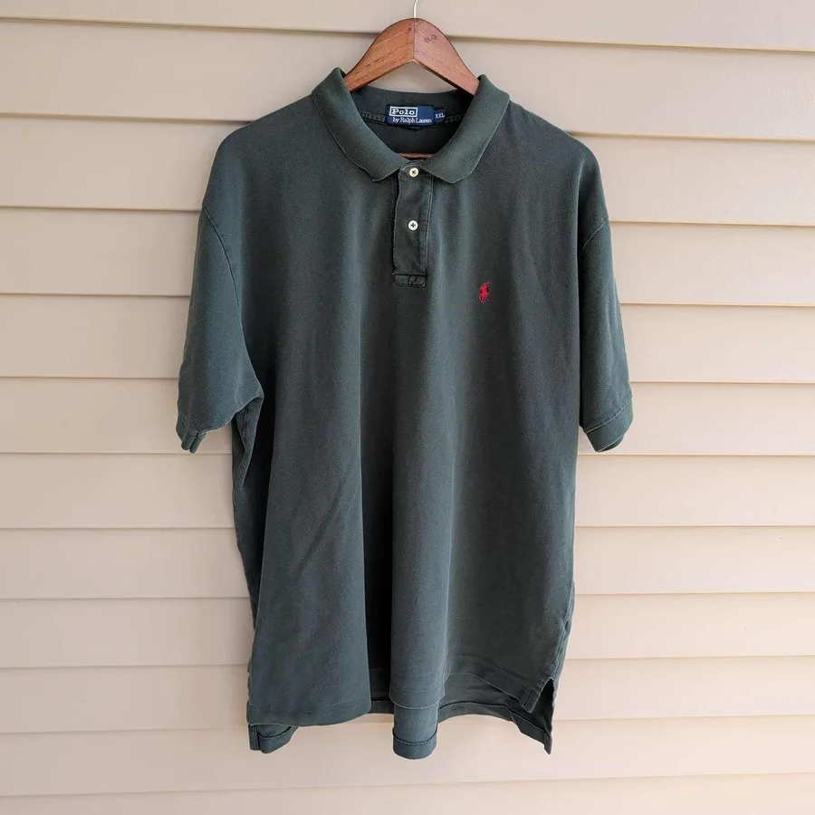 Polo Ralph Lauren Polo Shirt Mens XXL Dark Green Short Sleeve Cotton Pique Logo