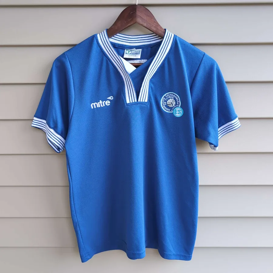 Mitre El Salvador Soccer Jersey Mens L Blue National Team Futbol Shirt