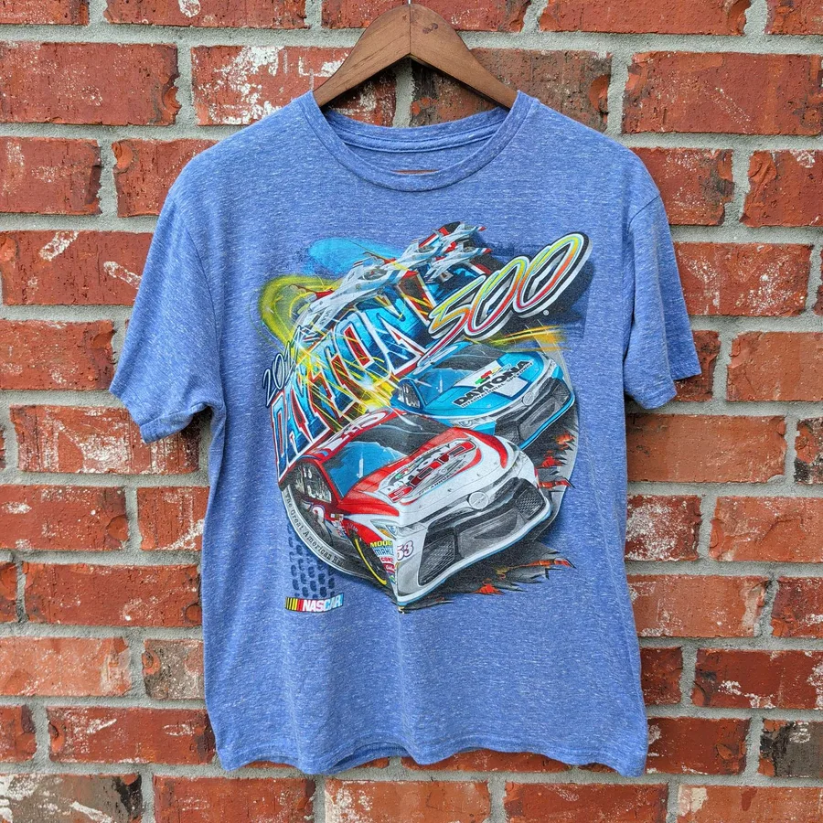 NASCAR Daytona 500 Cup Series T-Shirt Mens L Blue 2017 Racing Tee