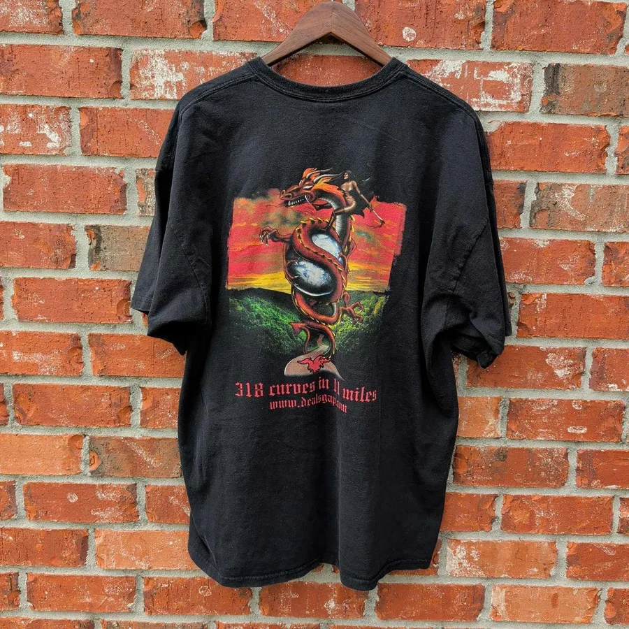 Deals Gap Tail of the Dragon T-Shirt Mens 2XL Black