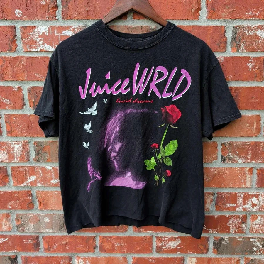 999 Club Juice WRLD Graphic Tee Womens Large Black Lucid Dreams Rap Shirt