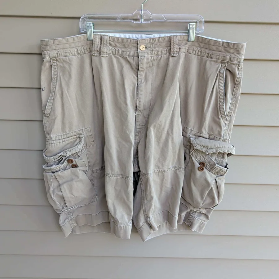 Polo Ralph Lauren Cargo Shorts Mens 48 Tan Khaki Cotton Multi Pocket Utility