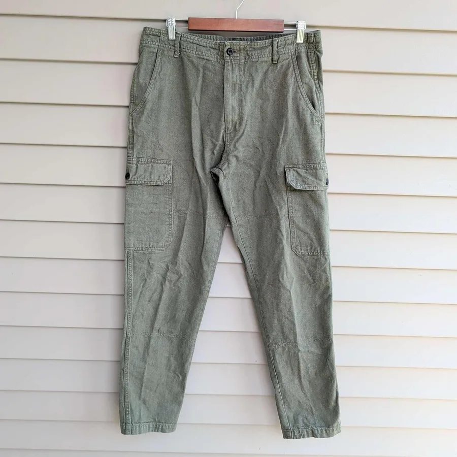 Banana Republic Tapered Surplus Cargo Pants Mens 34x33 Vintage Green Cotton