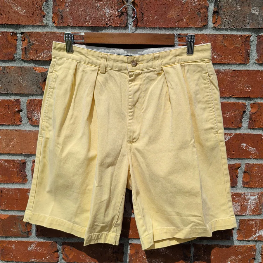 Polo Ralph Lauren Tyler Short Mens 32 Yellow Pleated Chino Shorts