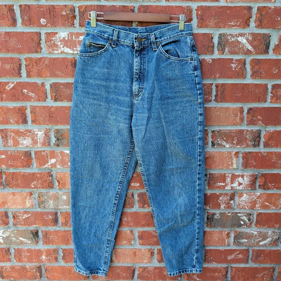 L.L.Bean Double L Natural Fit Jeans Mens 28x28 Blue Denim Tapered High Rise