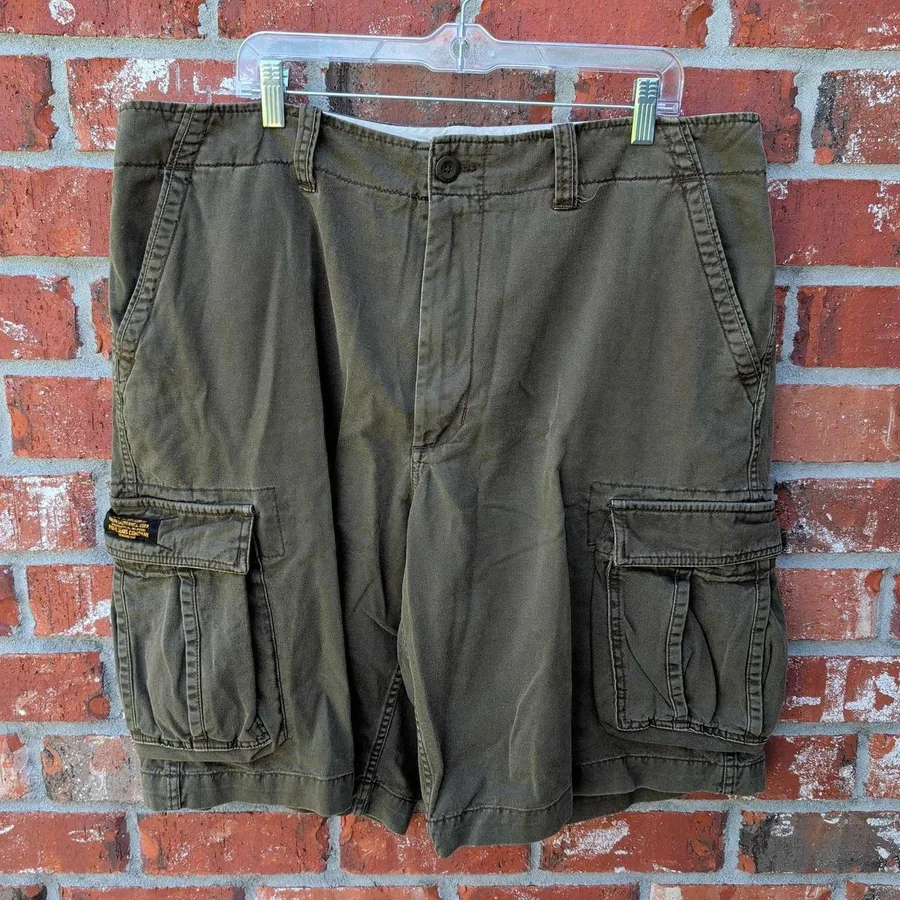 Polo Jeans Co Ralph Lauren Cargo Shorts Mens 38 Olive Green Military Surplus