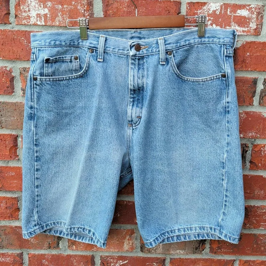 Wrangler Denim Shorts Mens 38 Light Blue Relaxed Fit
