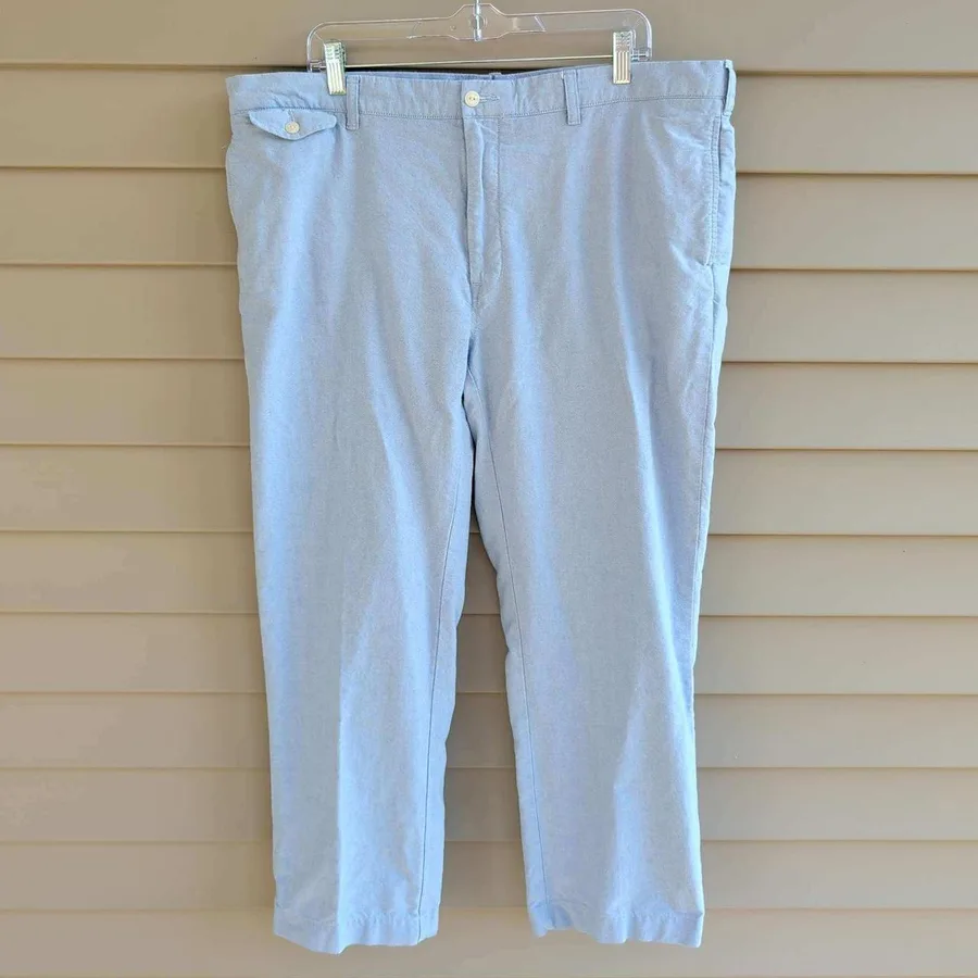 Polo Ralph Lauren Pants Mens 40x28 Blue Classic Fit Oxford Cotton Chinos