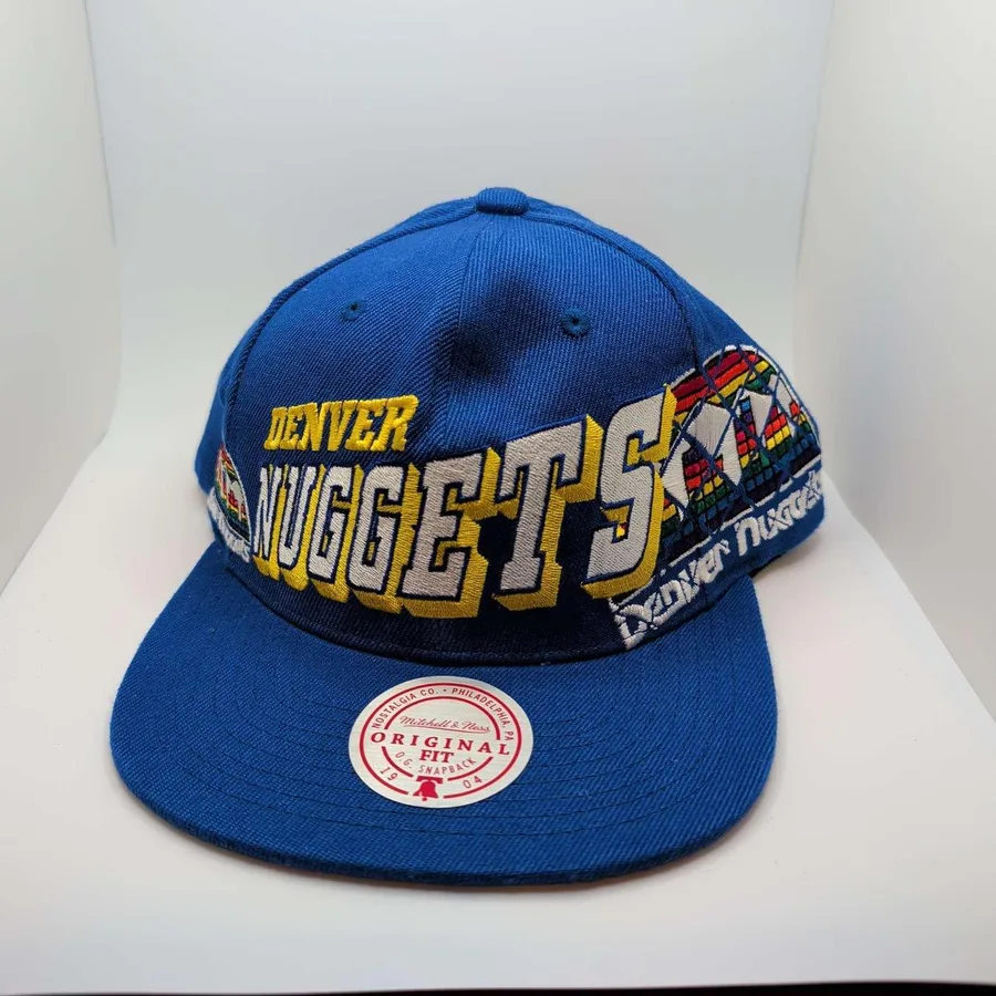 Mitchell & Ness Denver Nuggets Snapback Mens OSFA Blue NBA HWC The Grid Hat