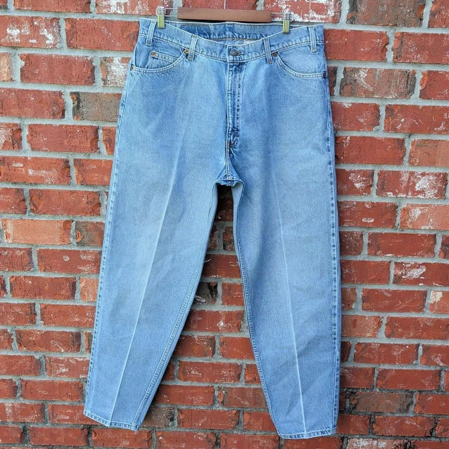 Levi's 560 Loose Fit Tapered Leg Jeans Mens 36x34 Light Wash Orange Tab Vintage