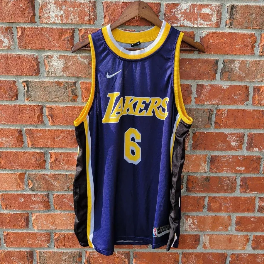 Nike Basketball Jersey Mens XXL Purple LeBron James 6 Lakers Statement Edition
