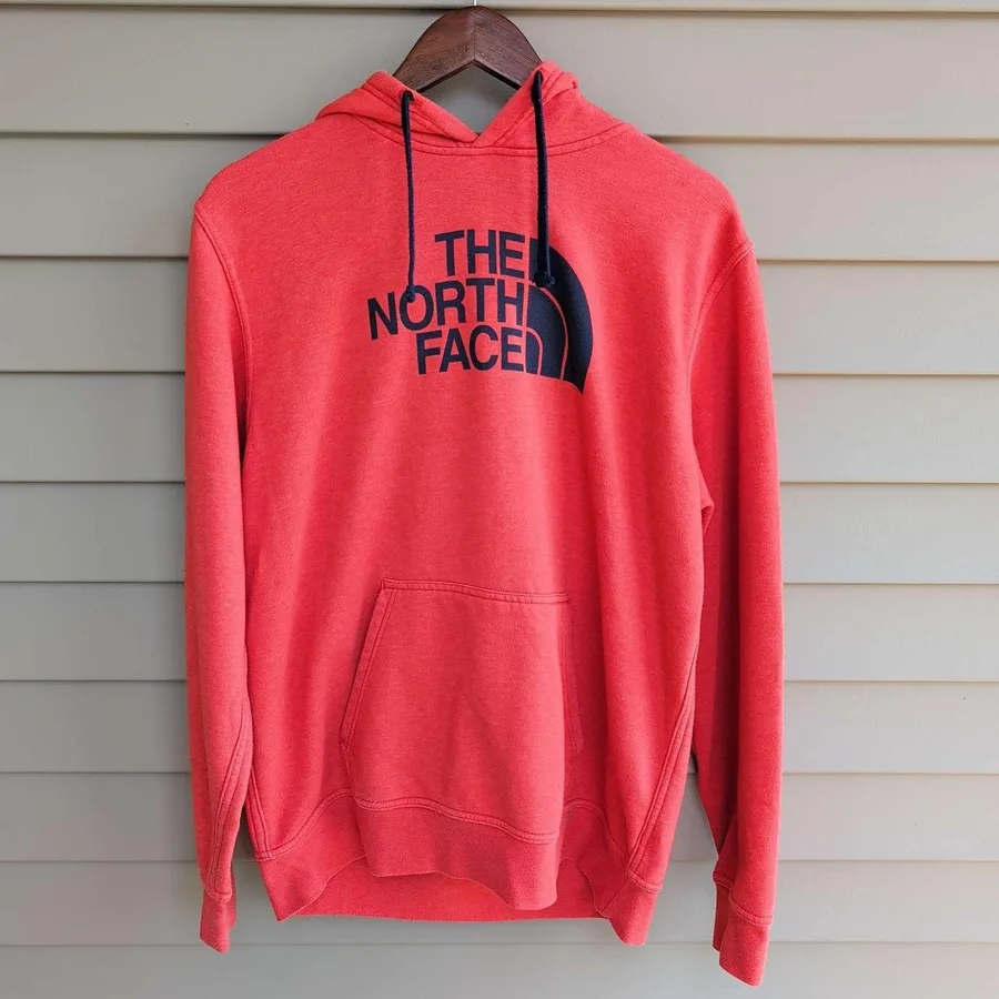 The North Face Hoodie Mens Large Red Logo Graphic Pullover Sweatshirt