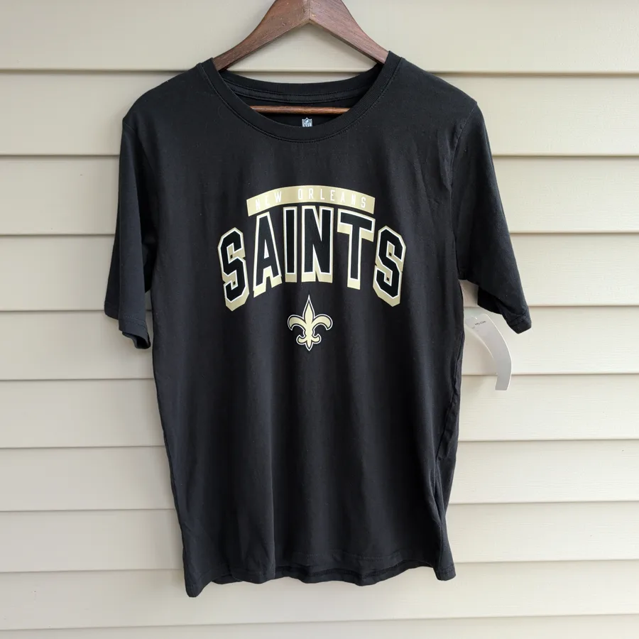 NFL Team Apparel New Orleans Saints Shirt Mens XXL Black Graphic Tee NWT